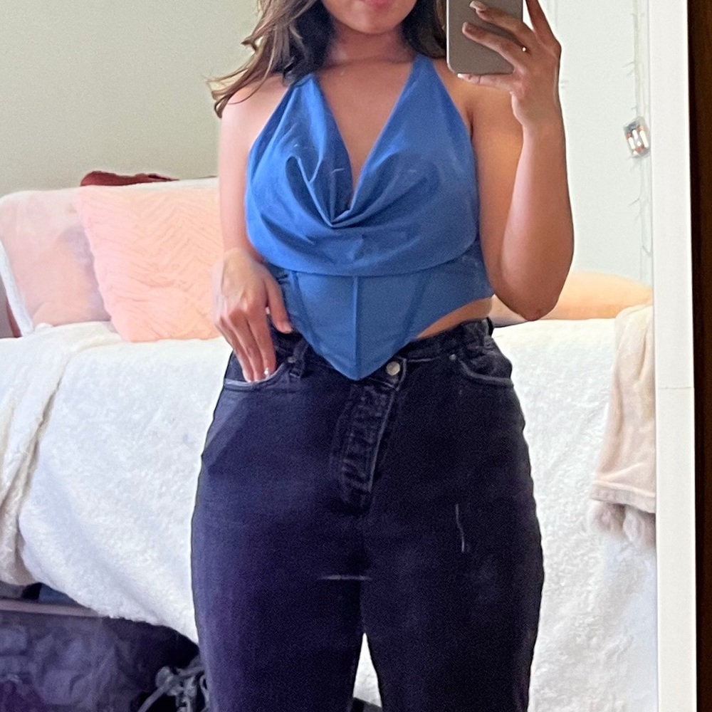 Oh Polly Blue Crop Top